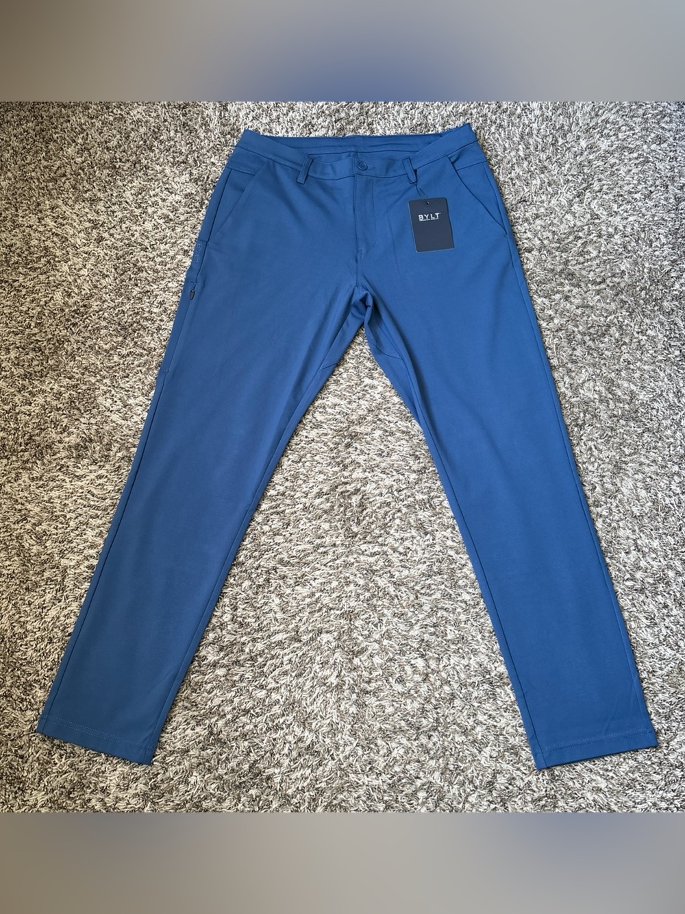 BYLT Mens Navy Blue Everyday Pant 2.0 Slim Fit, 36x32,  NWT